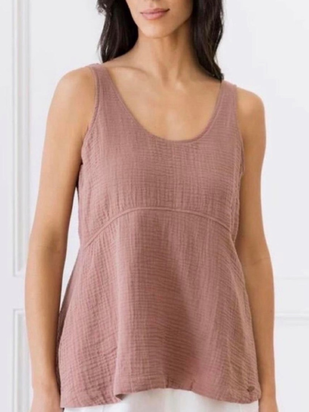 NWT Cozy Earth Boardwalk Breeze Tank Clay XS Modal Cotton Textured Top
